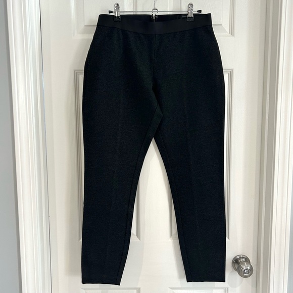 J. Crew Pixie Pants 10S Skinny Dark Gray Black Knit High Rise Zip Back Seam NWT - Picture 1 of 15